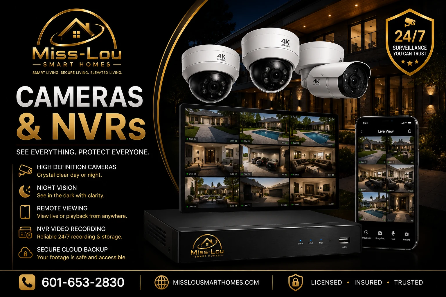 Cameras and NVRs installation