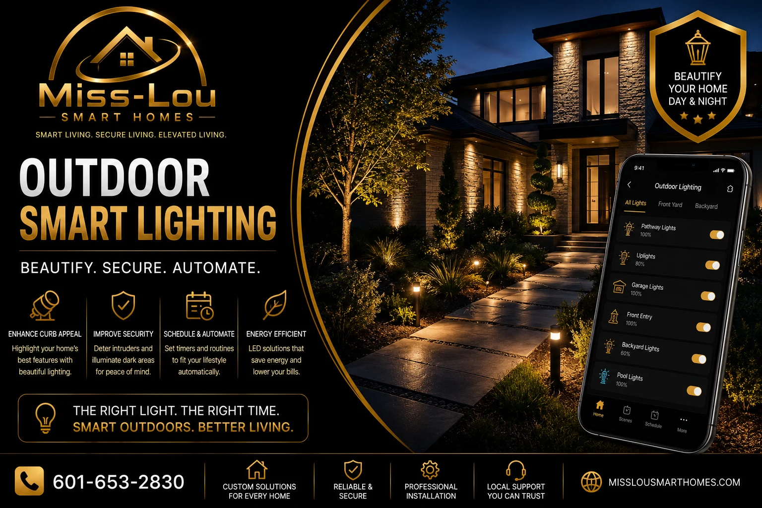 Outdoor smart lighting installation