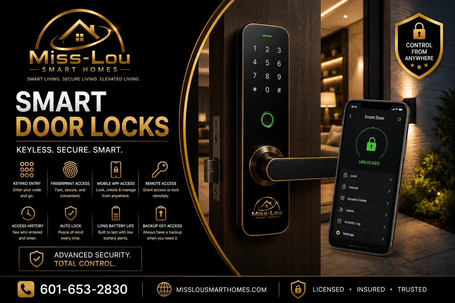 Smart door locks installation