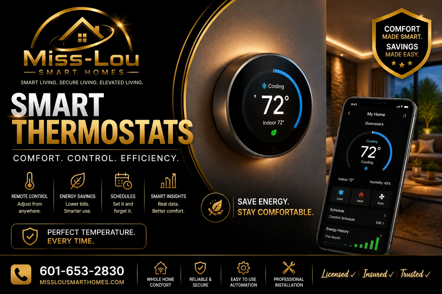 Smart thermostats installation