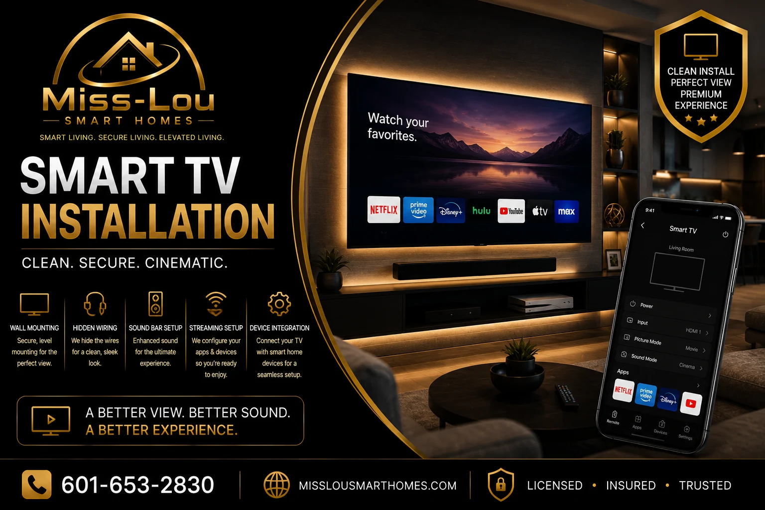 Smart TV installation and streaming setup